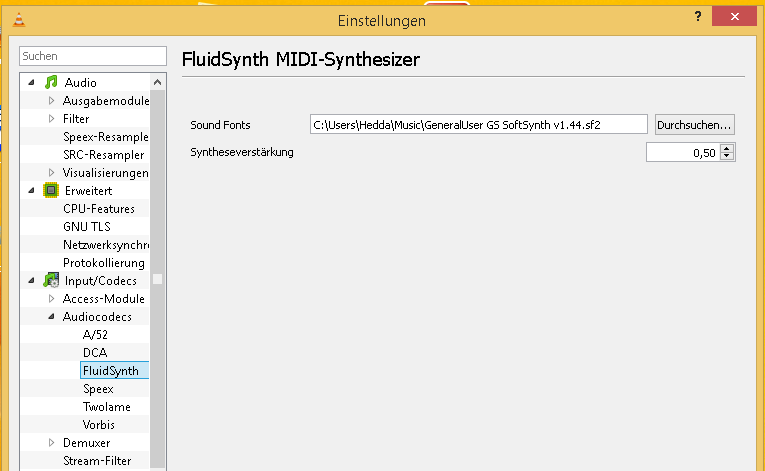 Einstellungsdialog